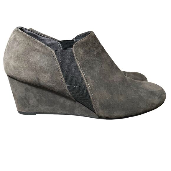 Vionic Elevated Stanton Slate Grey Suede Wedge Ankle Boots Booties - Size 10 - Picture 5 of 11